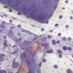 Еврофатин Luxe "Фиолетовый" в крупный горошек и точки